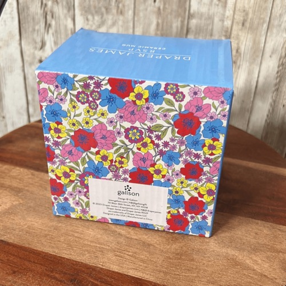 NWT DRAPER JAMES RSVP Floral Boxed Ceramic Mug Mother's Day Gift Wife Tea Coffee - Picture 3 of 6